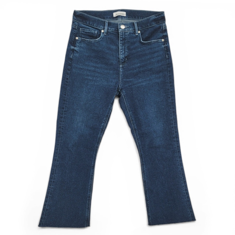 LOFT Kick Crop Jeans Womens 29 Blue‎ High Rise Flare Cropped Stretch Denim
